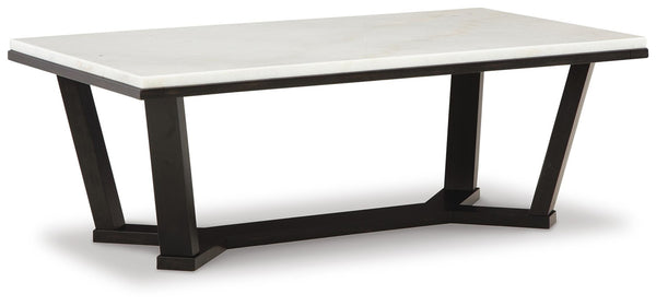 Fostead Coffee Table & 2 Ends White/Espresso