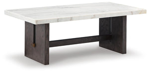 Burkhaus Coffee Table & 2 Ends White/Dark Brown