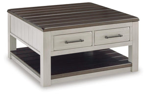 Darborn Lift-top Coffee Table & 2 Chairside End Tables Gray/Brown