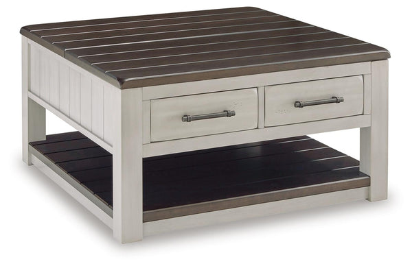 Darborn Lift-top Coffee Table & 2 Chairside End Tables Gray/Brown