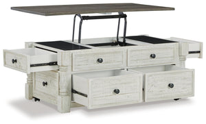 Havalance Lift Top Coffee Table & 2 End Tables White/Gray