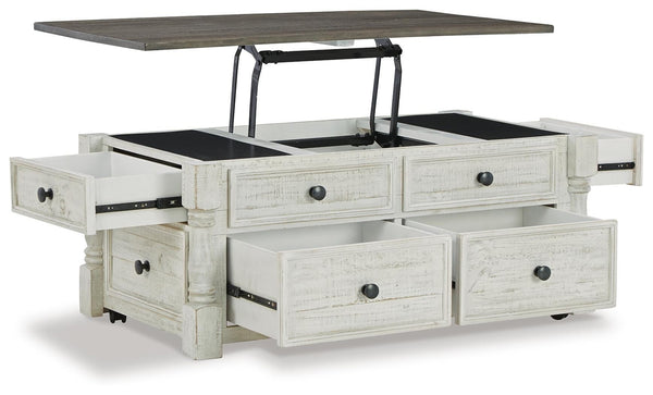 Havalance Lift Top Coffee Table & 2 End Tables White/Gray