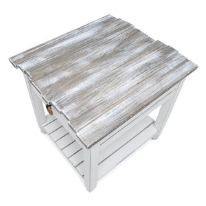 Seawinds Picket Fence End Table Grey/Blanc Finish