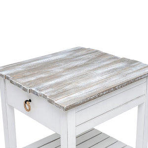 Seawinds Picket Fence End Table Grey/Blanc Finish