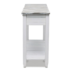 Seawinds Picket Fence Console Serving Table Grey/Blanc Finish