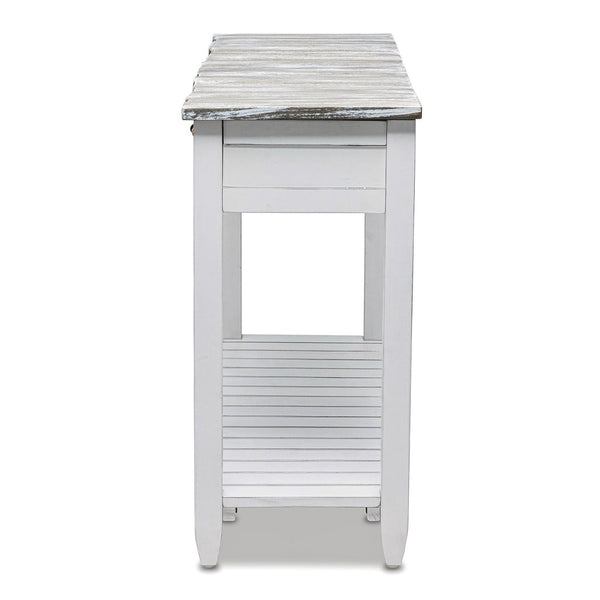 Seawinds Picket Fence Console Serving Table Grey/Blanc Finish