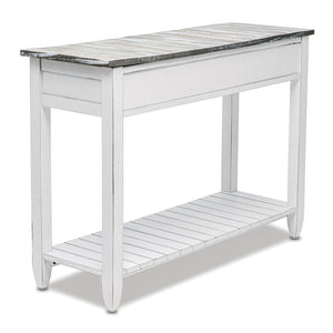 Seawinds Picket Fence Console Serving Table Grey/Blanc Finish