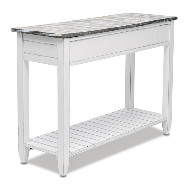 Seawinds Picket Fence Console Serving Table Grey/Blanc Finish