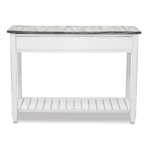Seawinds Picket Fence Console Serving Table Grey/Blanc Finish