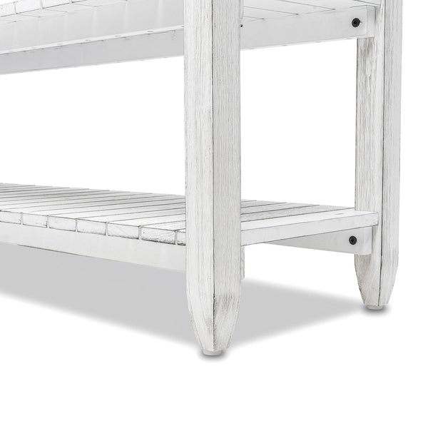 Seawinds Picket Fence Entertainment Center Distressed Bleu/White Finish