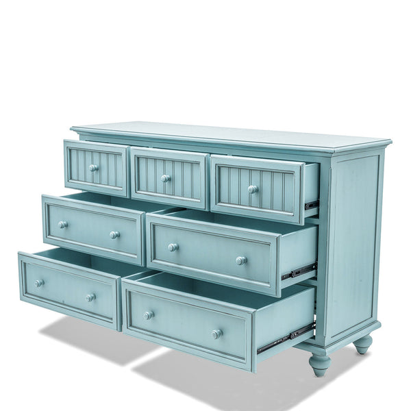 Seawinds Monaco 7-Drawer Dresser Bleu Finish