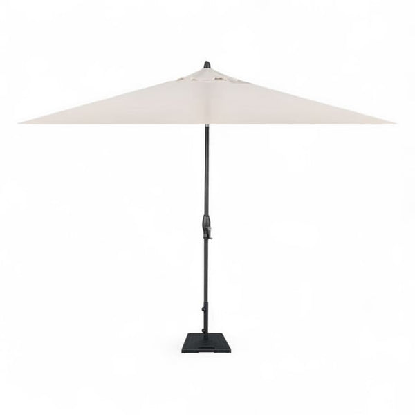 Treasure Garden Vanilla Auto Tilt Market Anthracite Pole Umbrella with 50Lb Art Deco Base