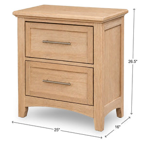 Vaughan-Bassett Jamestown Bleached Oak 2-Drawer Nightstand