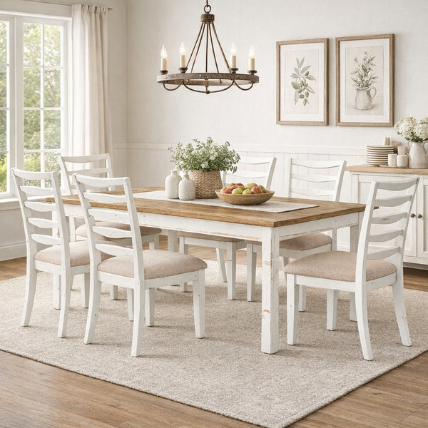 Canadel Champlain Honey Washed & Dove White Body Dining Table