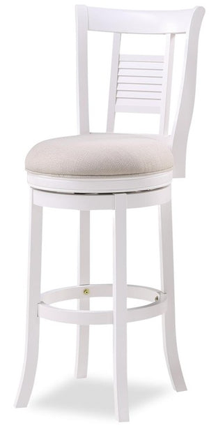 American Woodcrafters Palmer 45-Inch Fabric Wood Stool Antique White