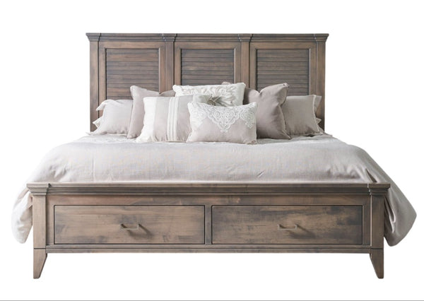 Yutzy Amish Champagne King Storage Bed in Champagne