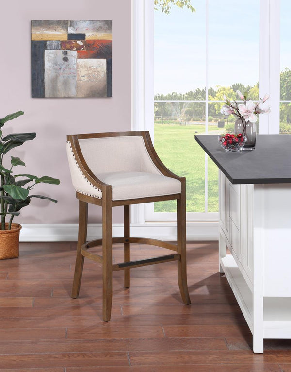 American Woodcrafters Houston Wood Frame Stool Warm Brown