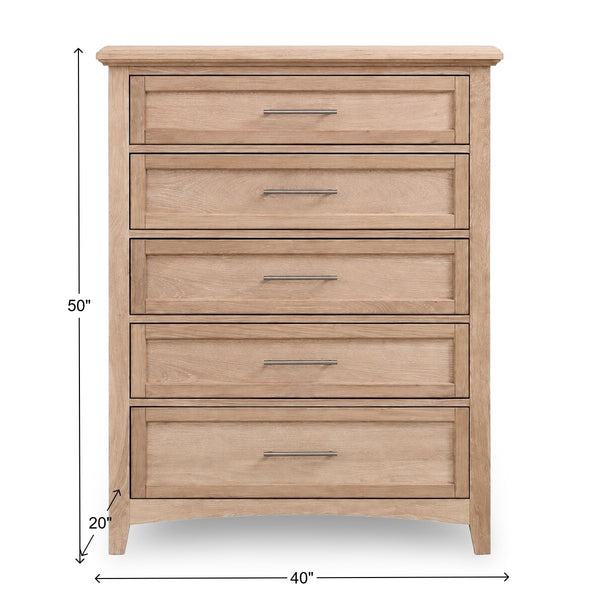 Vaughan-Bassett Jamestown Bleached Oak 5-Drawer Chest