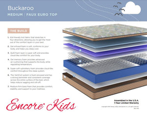 Sherwood Bedding Encore Kids Queen Buckaroo Medium Euro-Top Mattress