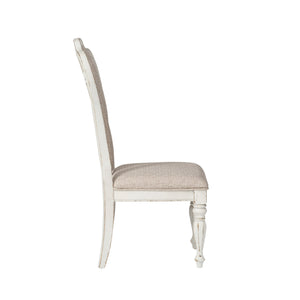 Liberty Furniture Magnolia Manor Antique White Splat- Back Upholstered Side Chair -