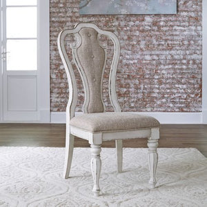 Liberty Magnolia Manor Antique White & Weathered Bark Dining Table with 4 Side Chairs