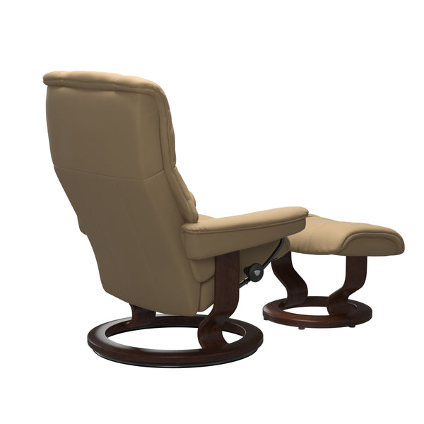 Stressless Mayfair Sm Chr/Otto in Paloma Sand Classic Base in Brown