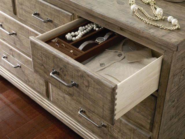 Kincaid Plank Road Farmstead 7-Drawer Dresser in Stone