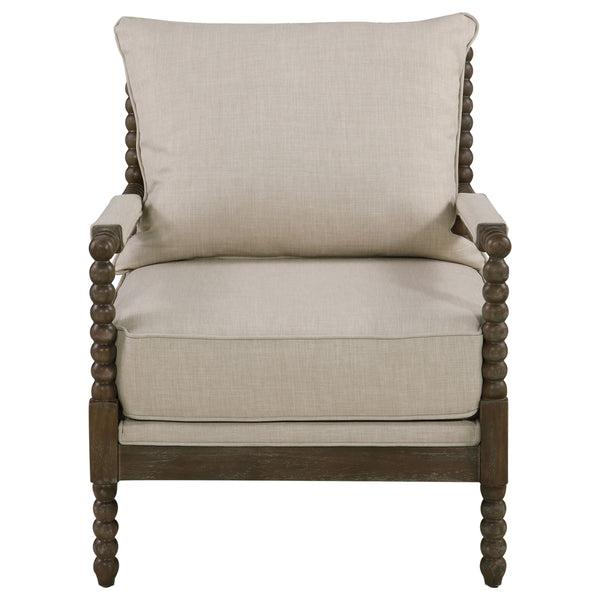 Coaster Blanchett Upholstered Bobbin Accent Chair Beige & Natural