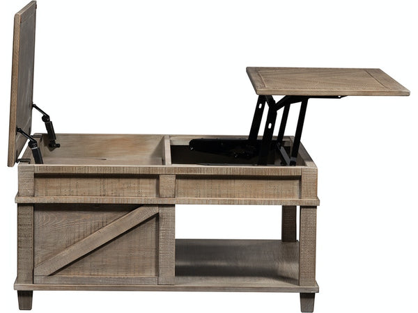 Liberty Furniture Parkland Falls Weathered Taupe Square Lift-Top Cocktail Table