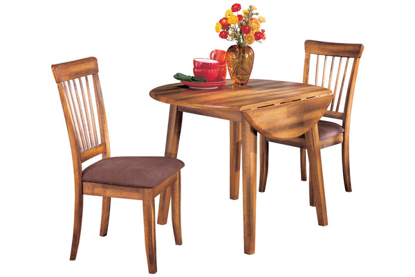 Berringer Round Dining Drop-Leaf Table Rustic Brown