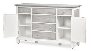 Seawinds Islamorada Clean White & Grey 6-Drawer 2-Door Dresser