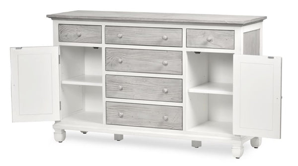 Seawinds Islamorada Clean White & Grey 6-Drawer 2-Door Dresser