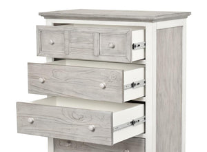 Seawinds Islamorada Clean White & Grey Distressed Grey 5-Drawer Chest