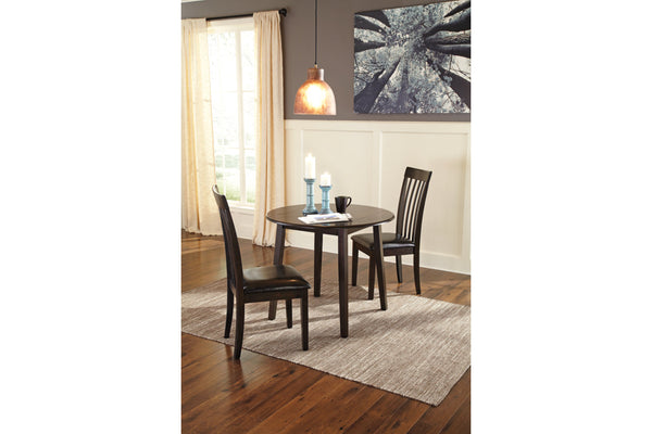 Hammis Round Dining Drop-Leaf Table Dark Brown