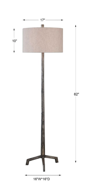 Uttermost Ivor Raw Steel Floor Lamp