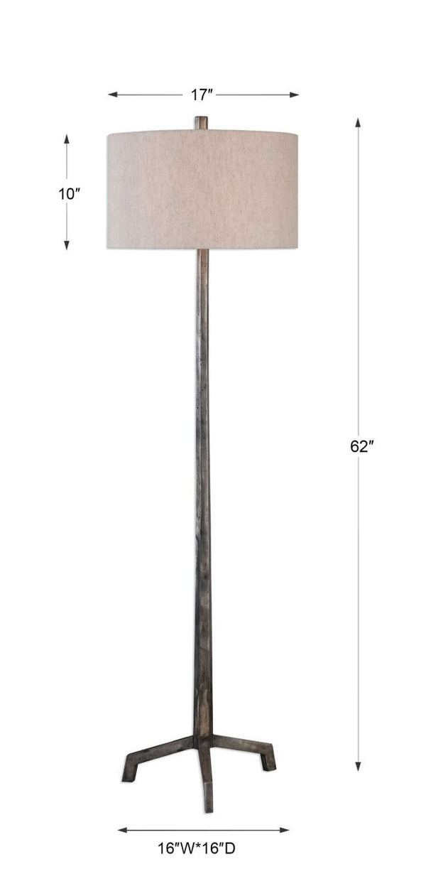 Uttermost Ivor Raw Steel Floor Lamp