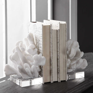 Uttermost Charbel 2-Piece White Bookends