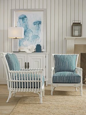 Tommy Bahama Home by Lexington Ocean Breeze White & Blue Newcastle Chair