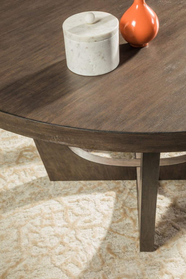 Artistica Home by Lexington Cohesion Program Brio 54 Inch Round Mahogany Wood Dining Table Dark Brown