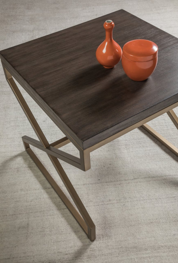 Artistica Home by Lexington Cohesion Program Edict 26 Inch Square Mahogany Wood End Table Dark Brown