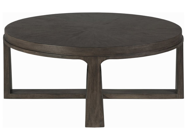 Artistica Home by Lexington Cohesion Program Rousseau 42.5 Inch Round Wood Cocktail Table Dark Brown
