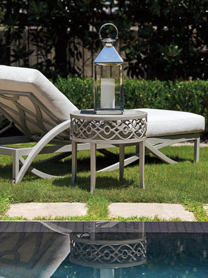 Tommy Bahama Outdoor by Lexington Silver Sands Soft Gray Round End Table