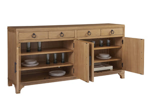 Barclay Butera by Lexington Newport 78 Inch Wide 4-Drawer Bayside Sideboard Wood Sandstone Finish
