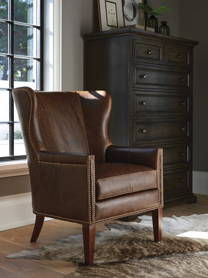 Barclay Butera Upholstery by Barclay Butera Avery Leather Wing Barrel Chair