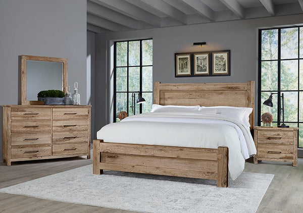 Vaughan-Bassett King Poster Bed Sun Bleached White