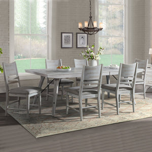Intercon Modern Rustic Weathered White Modern Trestle Dining Table