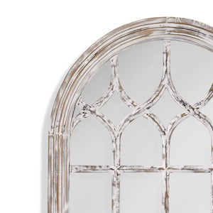 Bassett Mirror Traditional Distressed White Ingram Arched Floor Mirror