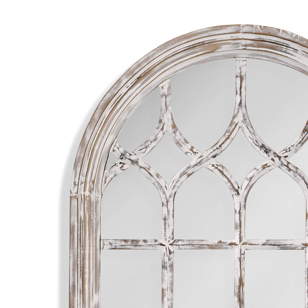 Bassett Mirror Traditional Distressed White Ingram Arched Floor Mirror
