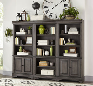bookcase with doors.