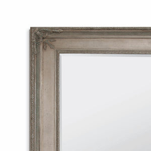 Bassett Mirror Traditional Antique Silver Prazzo Rectangular Beveled Floor Mirror